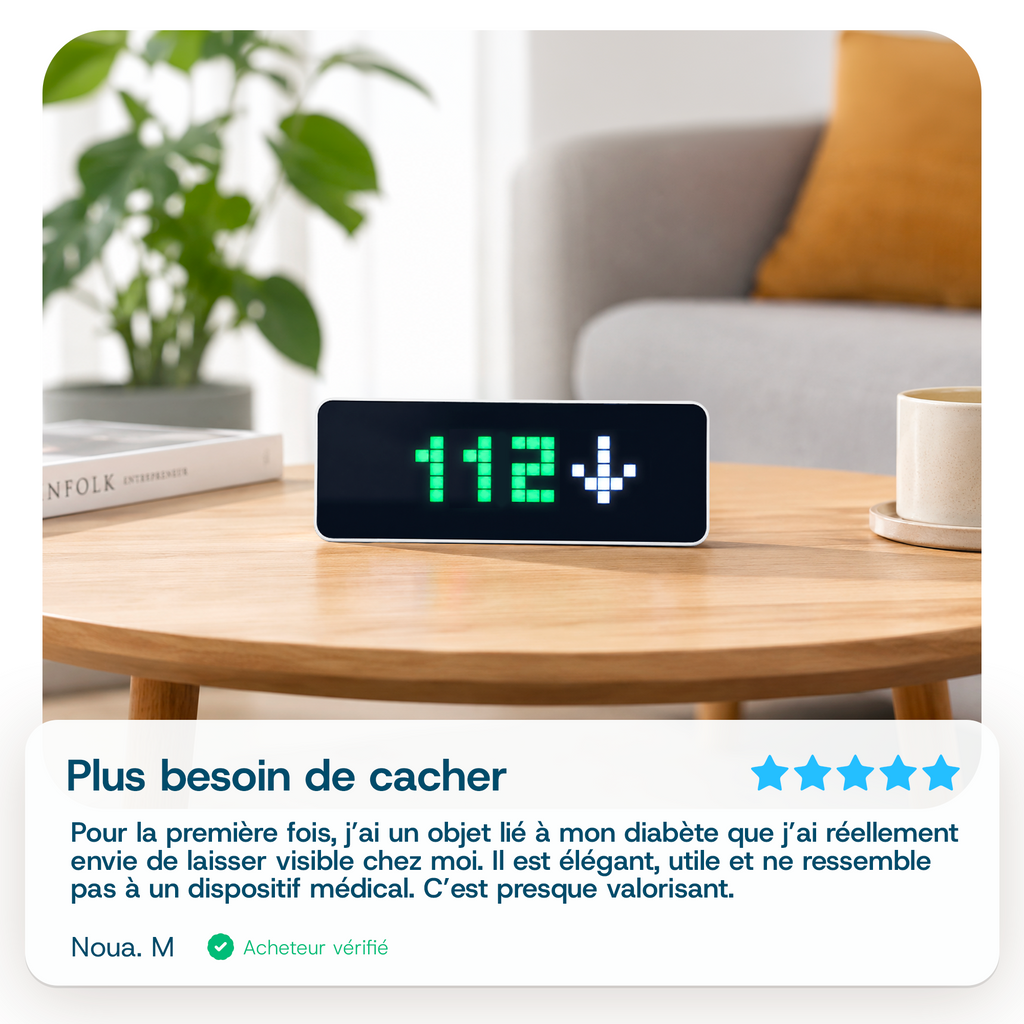 Sugarboard, accessoire diabète DT1 — suivi glycémique sans téléphone, d'un simple regard